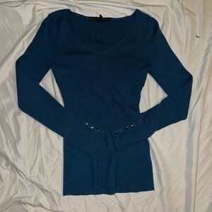 White House Black Market Blue Long Sleeve Top